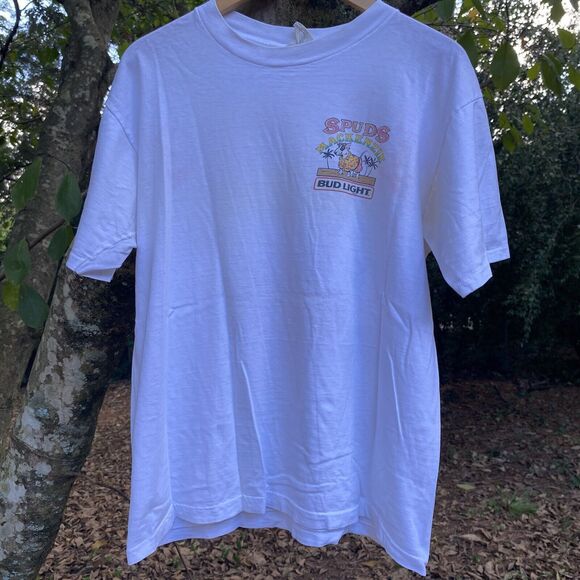 Bud Light Beer Spuds MacKenzie Vintage 80s T Shirt Breweriana Made In USA Large - Picture 5 of 8